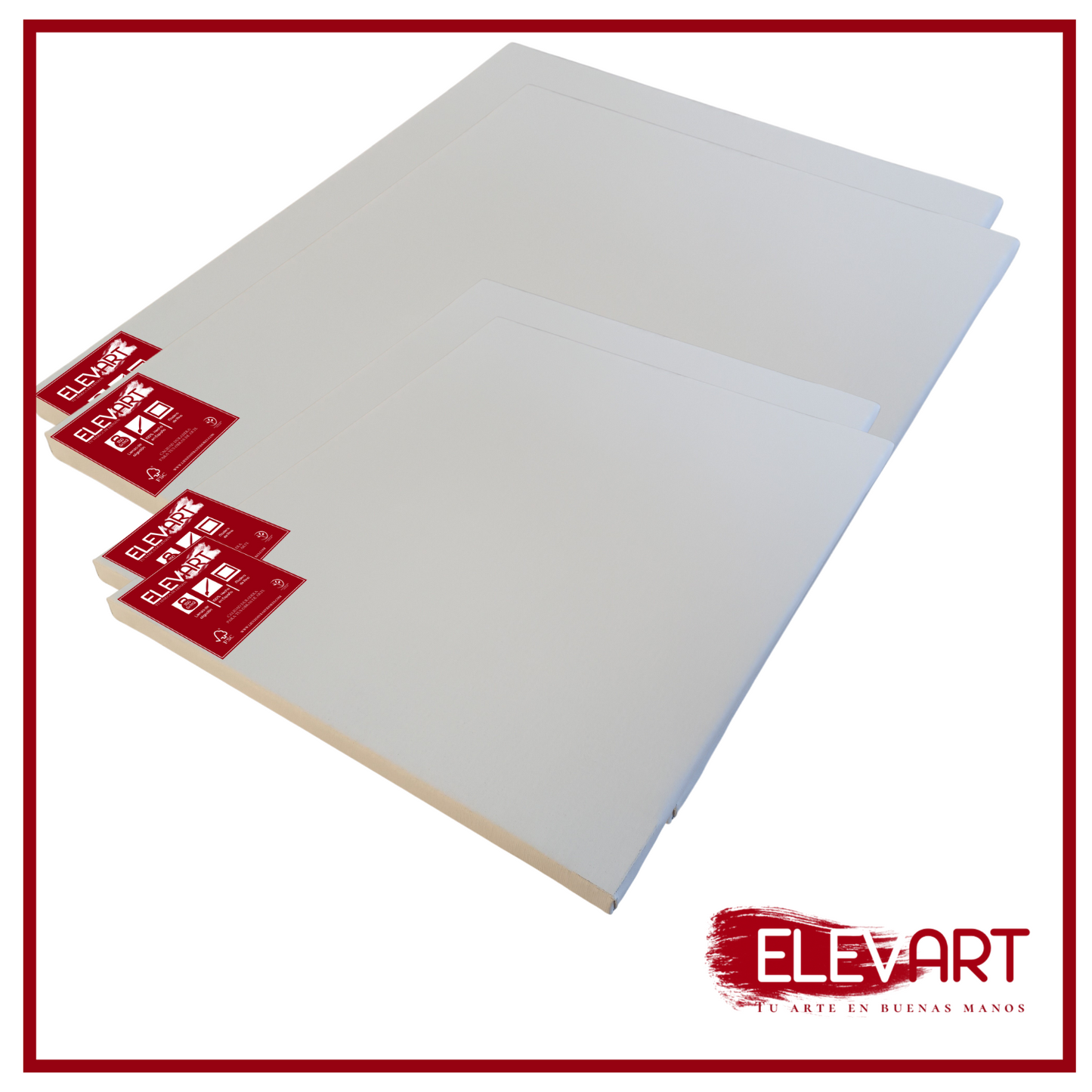 ¡Quedan 4 Unidades! Mega Pack de 4 Lienzos: 2 Lienzos de 130x100cm + 2 Lienzos de 80x60cm en madera de 47x16mm + lienzo algodón 350gr/m2