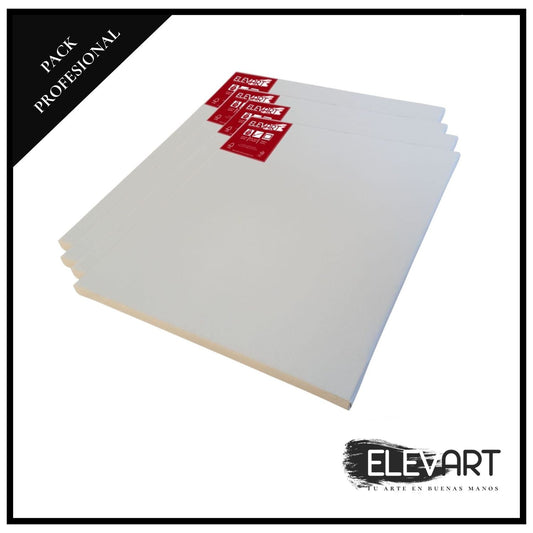 Pack Profesional de 4 Lienzos de 100x81cm en bastidor de 36x36mm |Algodón 350gr/m2| Quedan 13 Unidades