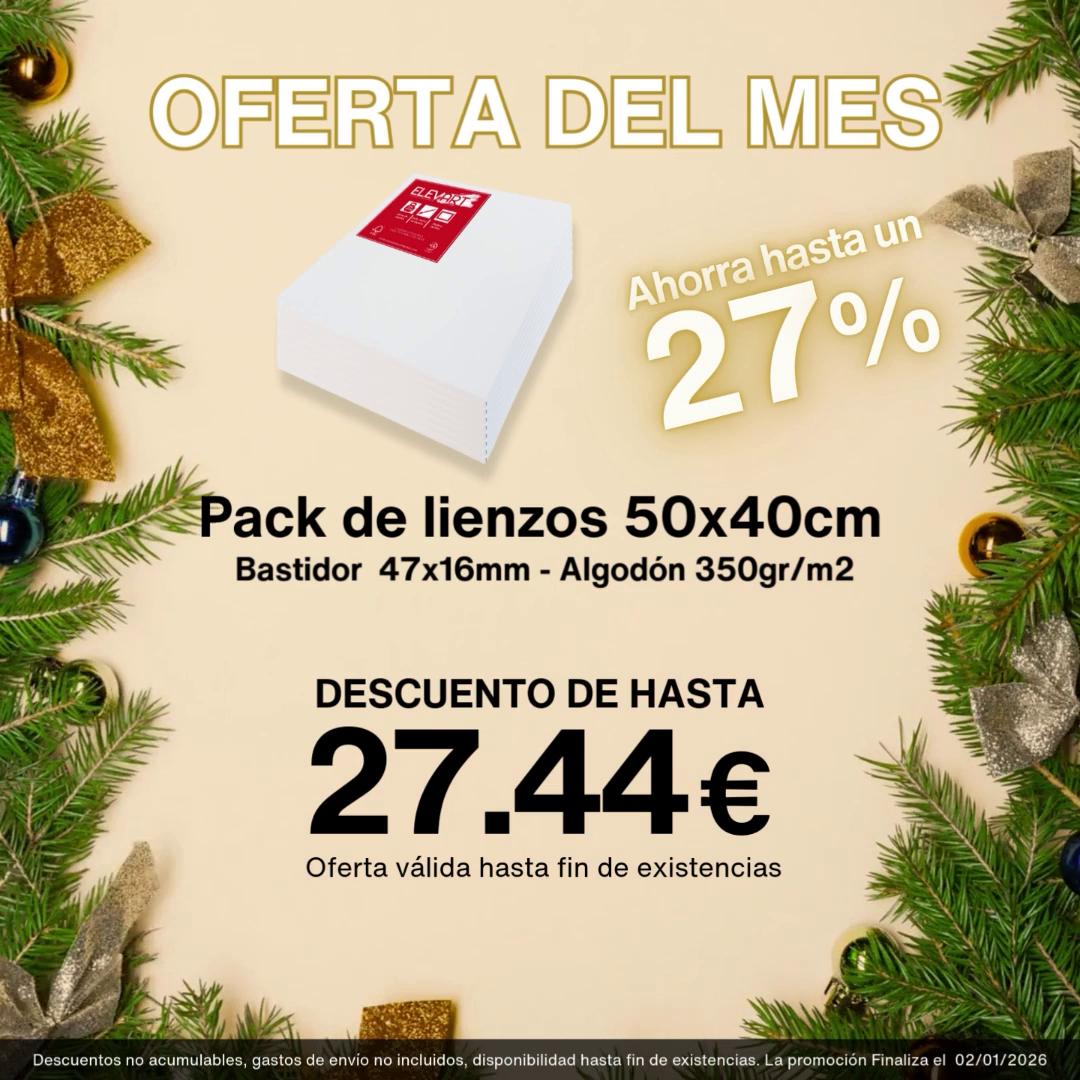 |Oferta Del Mes| Pack de  lienzos 50x40cm en 47x16mm |Algodón 350gr/m2| Unidades Limitadas